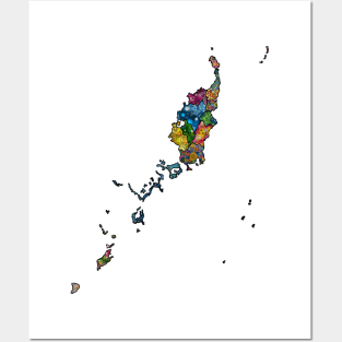 Spirograph Patterned Palau States Map Posters and Art